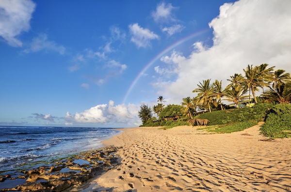 waikiki Beach and Diamond Head Crater in Hawaii