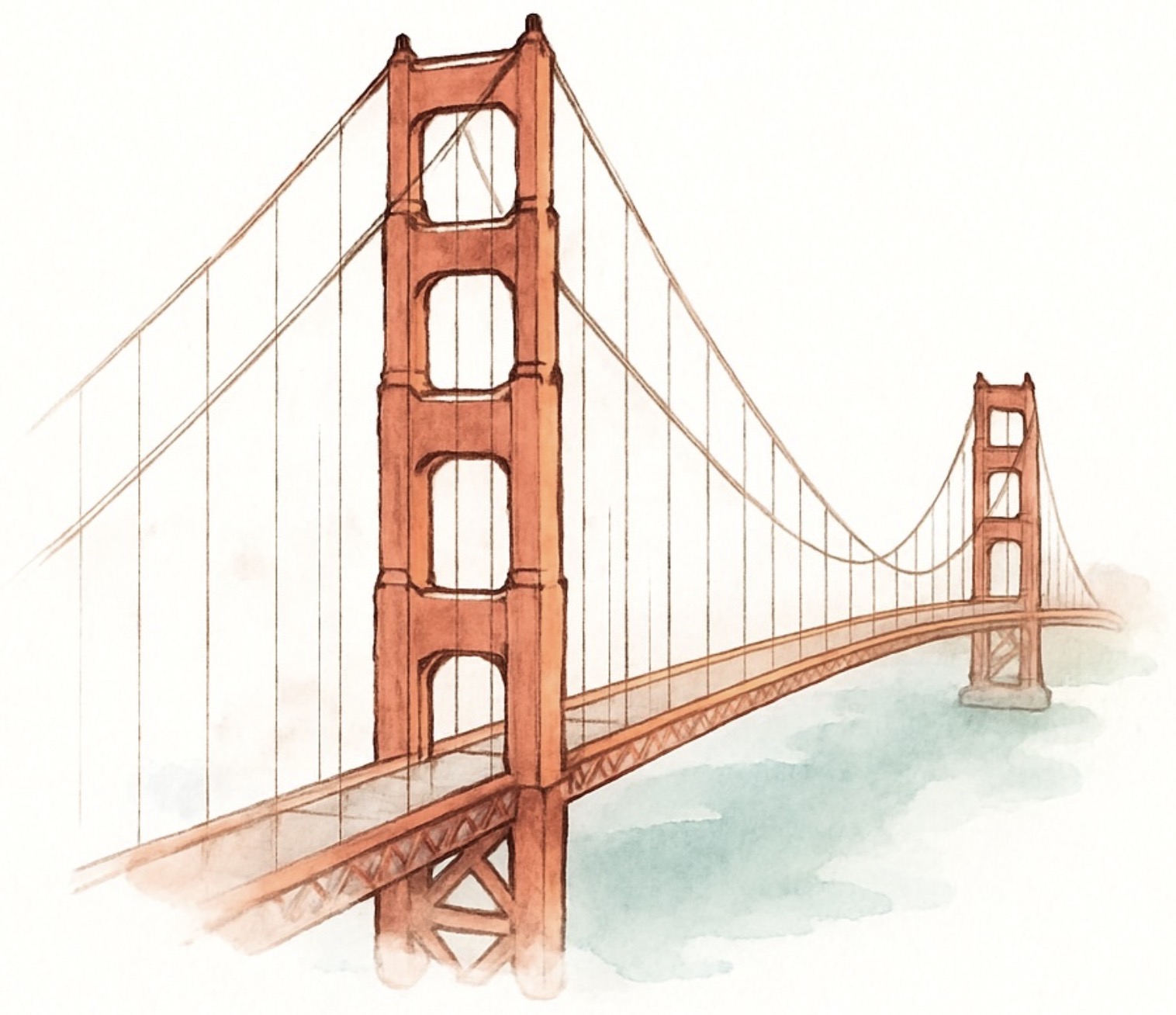 Illustration der Golden Gate Bridge in San Francisco