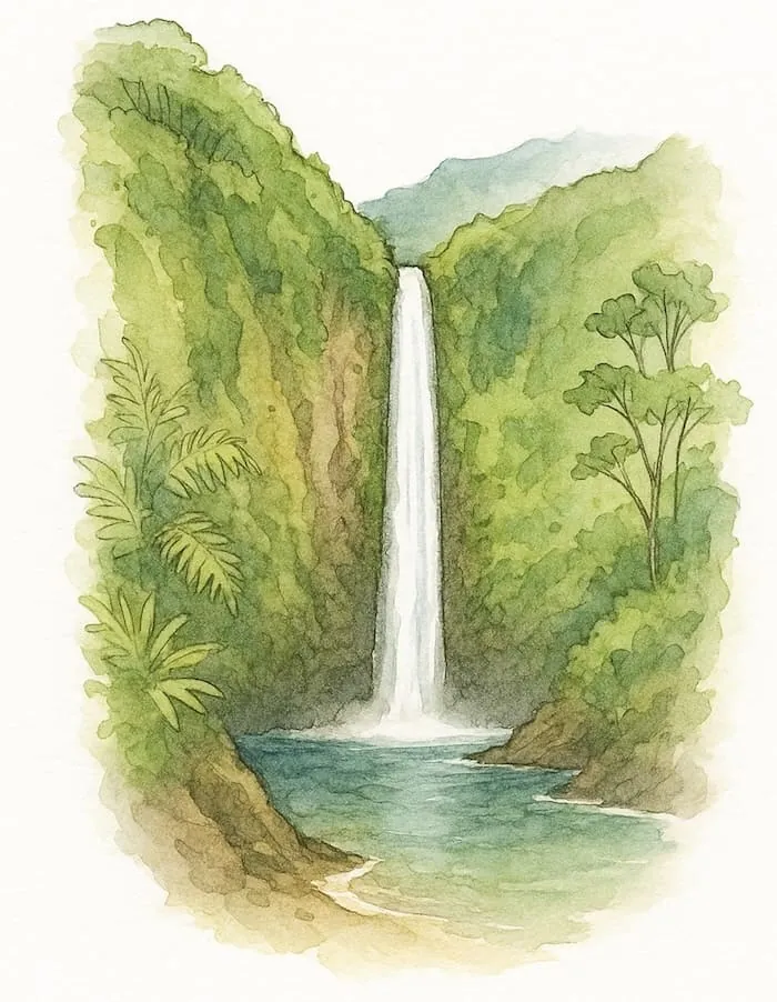 Hamakua Coast Waterfall - Big Island
