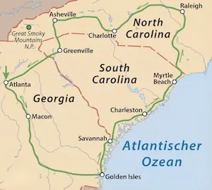 Georgia und die Carolinas