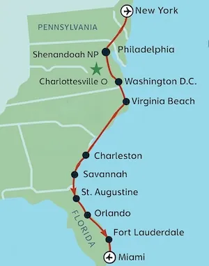 Atlantikküste von New York bis Florida