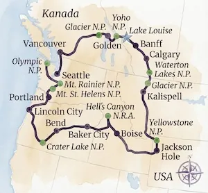 Natur pur – vom Pazifik zu den Rockies