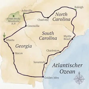 Georgia und die Carolinas
